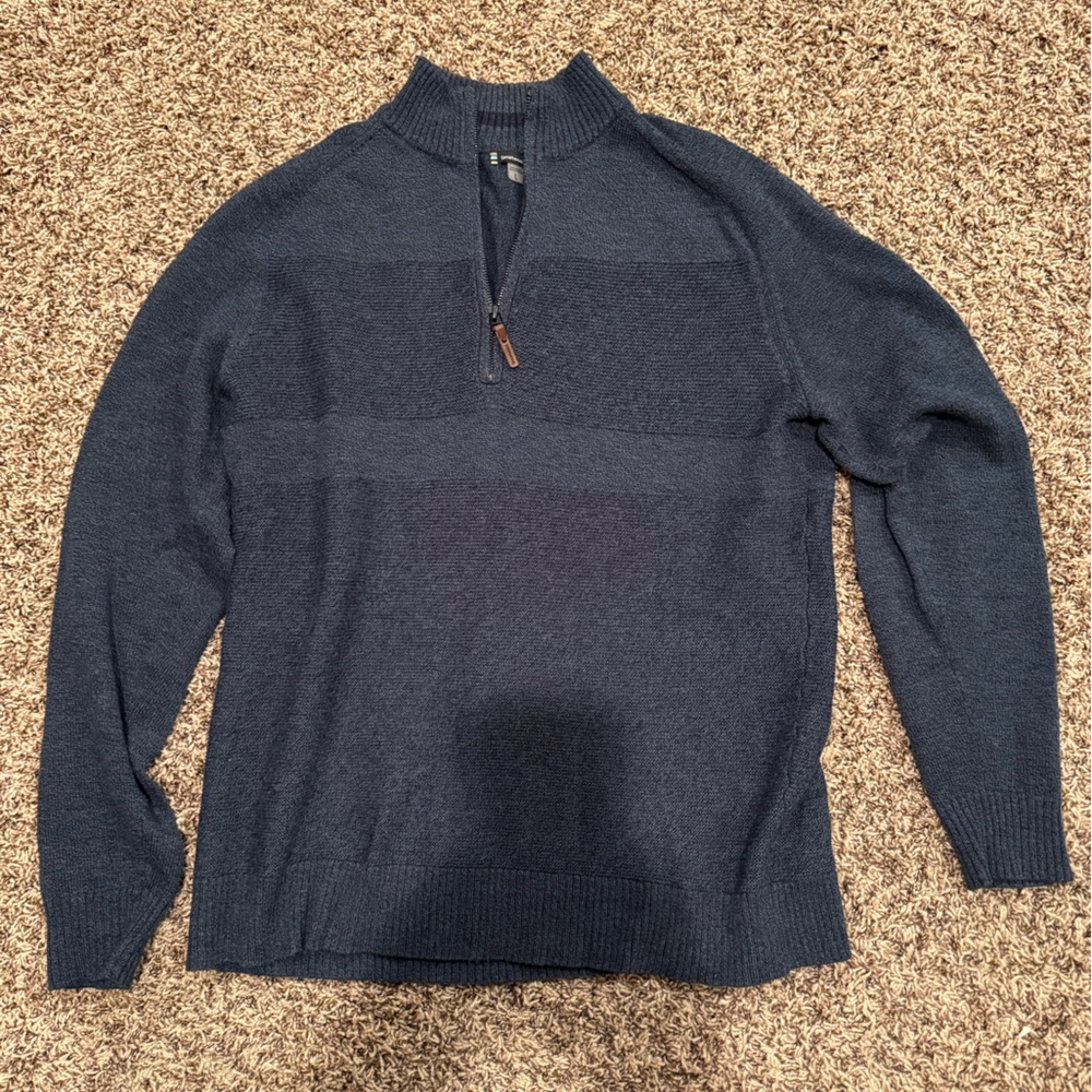 Smartwool Men's Dark Blue 1/4 Zip-Up Sweater